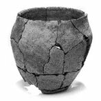 Een echte ijzertijd pot uit Oss-Ussen. Copyright Universiteit Leiden (klik voor een uitvergroting)